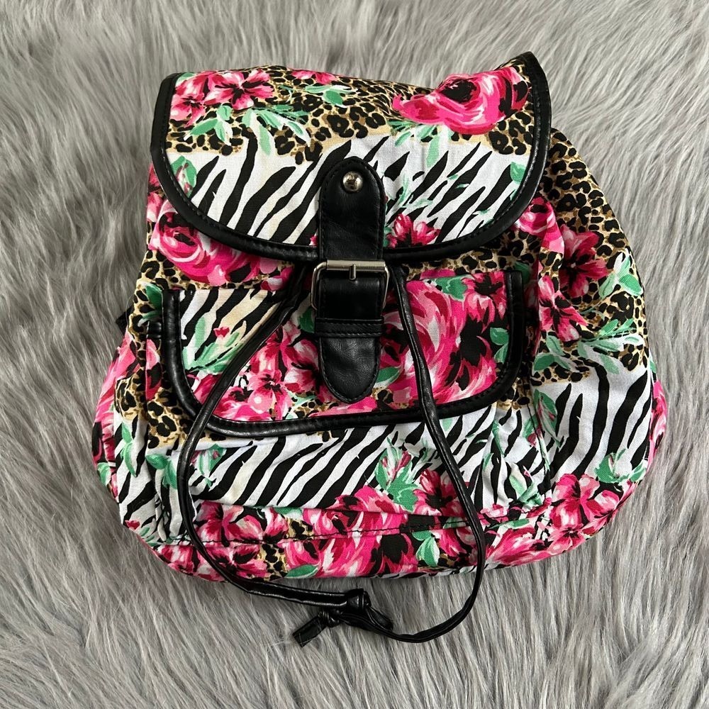 Lulu Floral Animal Print Bag Womens Backpack Lightweight Adjustable